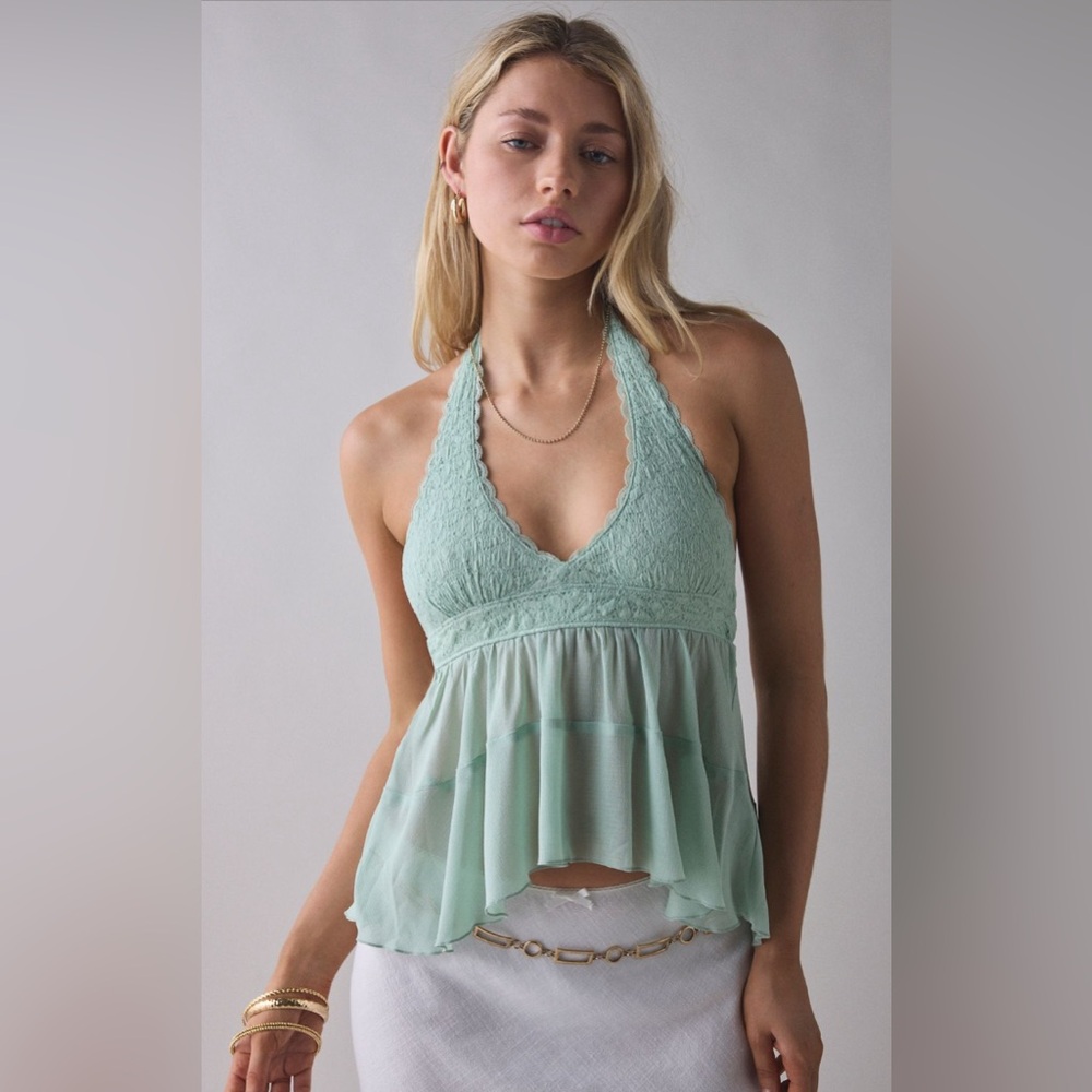 Kimchi Blue Lindsey tiered babydoll halter top